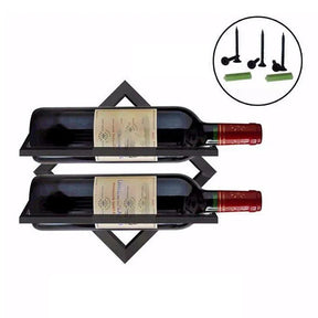 home & garden : VinoVista - Creëer Jouw Eigen Wijn Wand - Zwart (2x Wijnfles) in Zwart (2x wijnfles) van Pantino