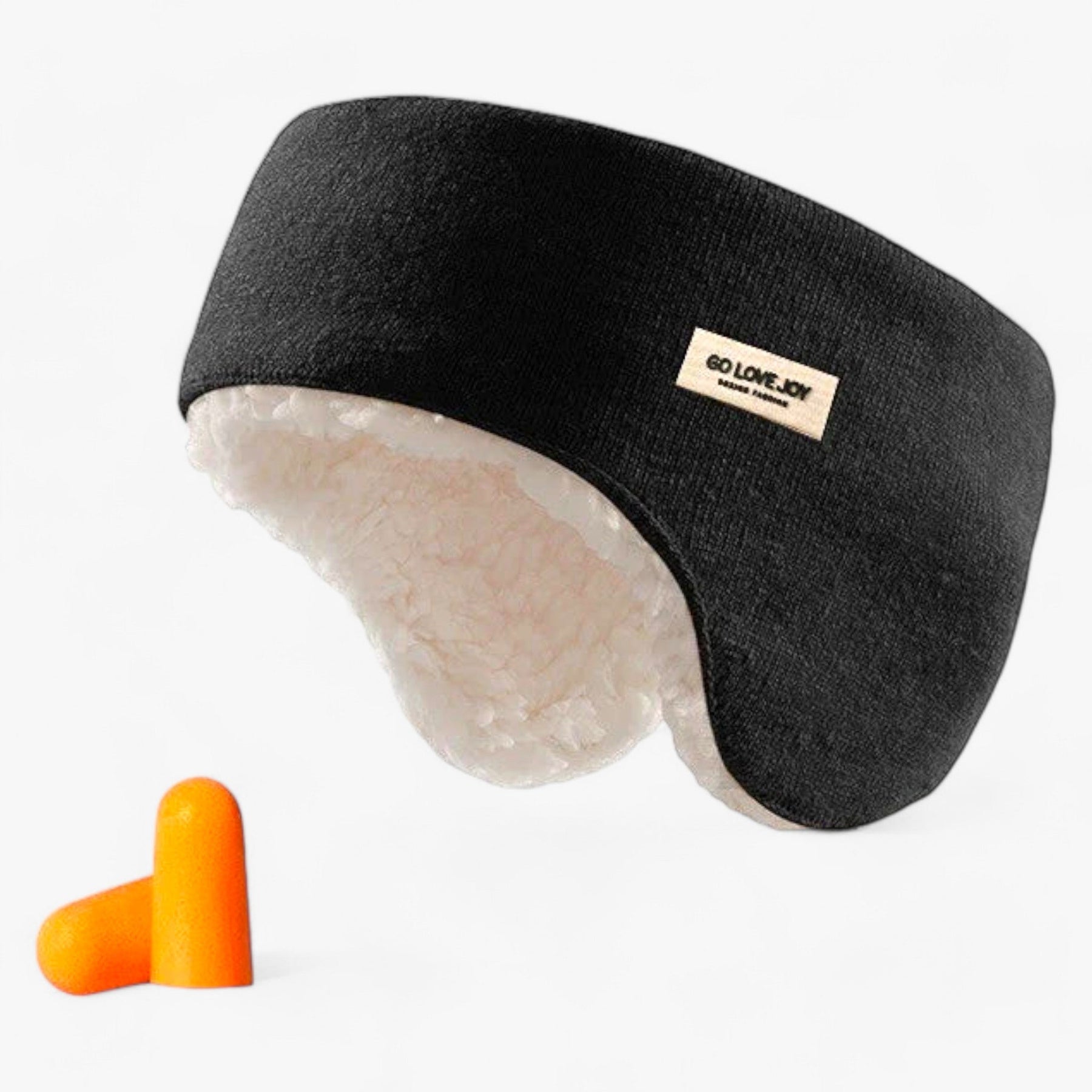 Earmuffs : Geluiddempende oorkappen voor volwassenen - Comfortabel grijs bont voor rust en concentratie in Zwart (met oordopjes) van Pantino