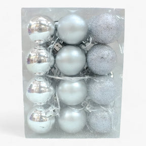 home & garden : Set van 24 Plastic Bollen - Gouden, Rode en Roze Decoraties in Zilver van Pantino