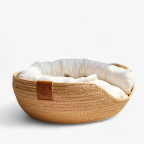 pets : Luna Nest Handgeweven Bamboe Huisdierbed - Natuurlijk & Comfortabel Mandje voor Katten & Kleine Honden in van Pantino