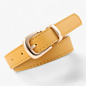 Belt : Riem Roze Haakjes - Elegant PU Leren van 2,4 Cm - Perfect voor Elke Outfit in gele haakjes pu 2.4X105cm van Pantino