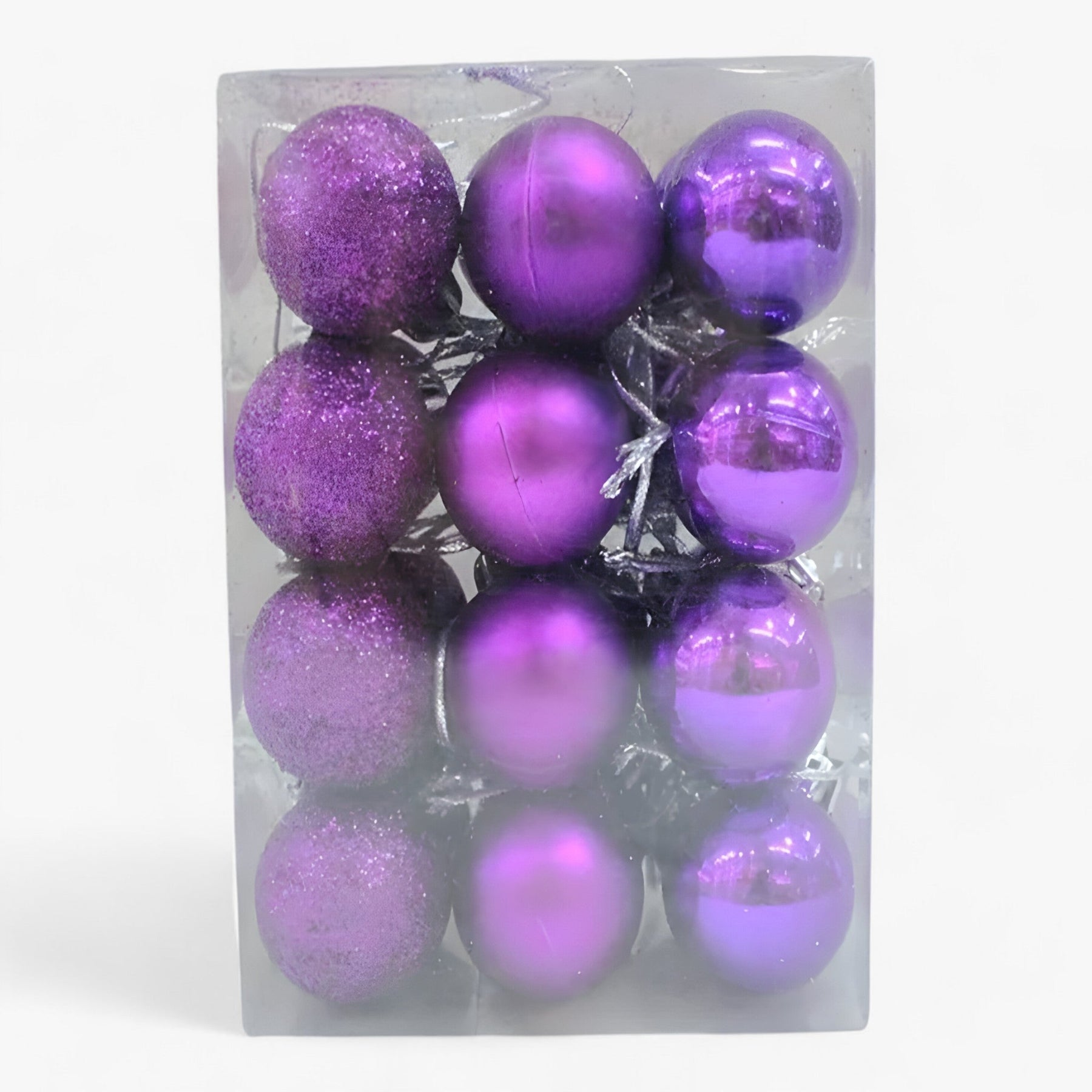 home & garden : Set van 24 Plastic Bollen - Gouden, Rode en Roze Decoraties in VIOLET van Pantino