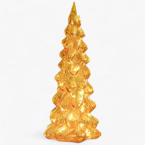home & garden : Glazen Verlichte Kerstboom - Groen in Oranje van Pantino