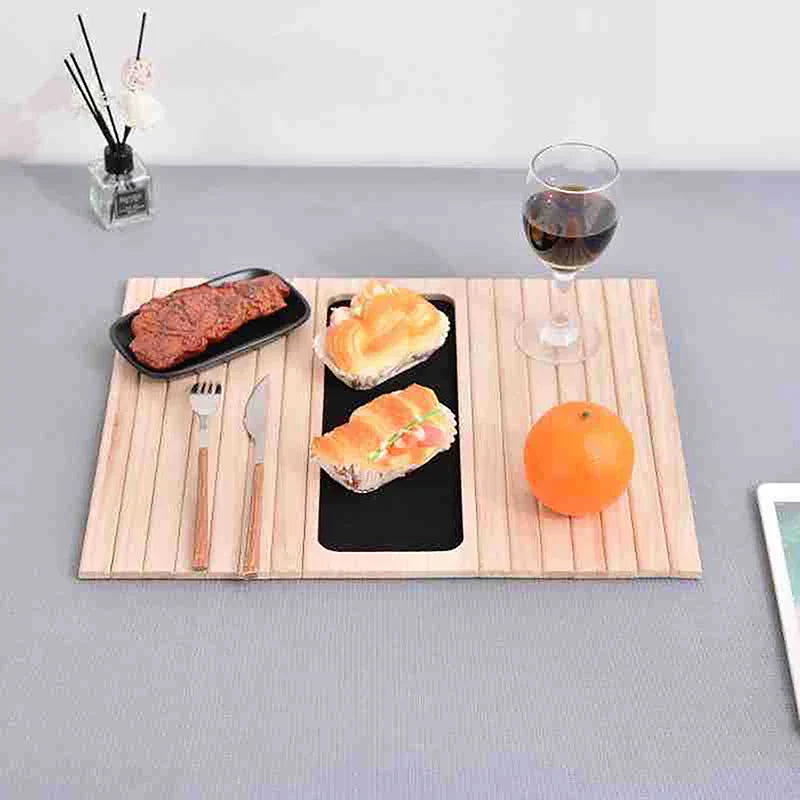 Tables basses à café : Heren dienblad voor bankarmleuning van bamboe – Opvouwbaar en Antislip in van Pantinoshop