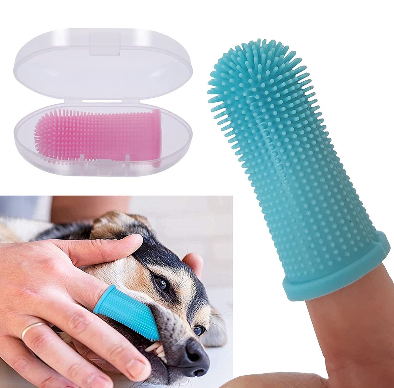 pets : Honden Gebitsreiniger - Veilig Materiaal & Handig in Gebruik - Roze in van Pantino