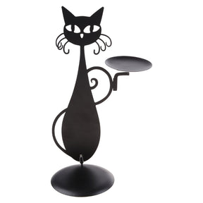 home & garden : Zwarte Kat Kaarsenhouder - Mystiek Interieur Decoratie - Keramiek in Links van Pantino