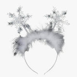 Bandeau femme blanc - Accessoire de fête exquis et mignon - Flocon de neige de Noël pour filles