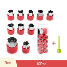 home & garden : LittleChefs - Groenten CartoonVormpjes Snijders in Rood - Set Van 10 Stuks van Pantino