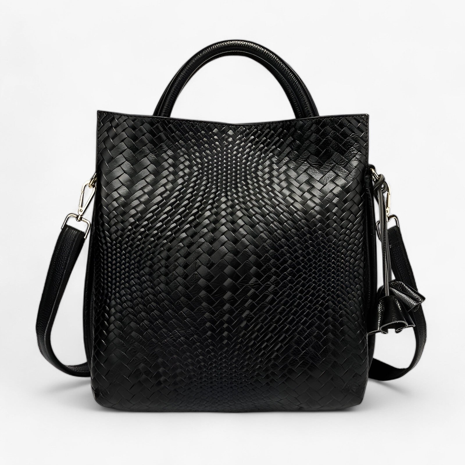 bags : Leren Tas van Luxe Krachtleer - Elegant en Duurzaam - Zwart in zwart van Pantino