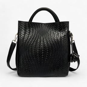 bags : Leren Tas van Luxe Krachtleer - Elegant en Duurzaam - Zwart in zwart van Pantino