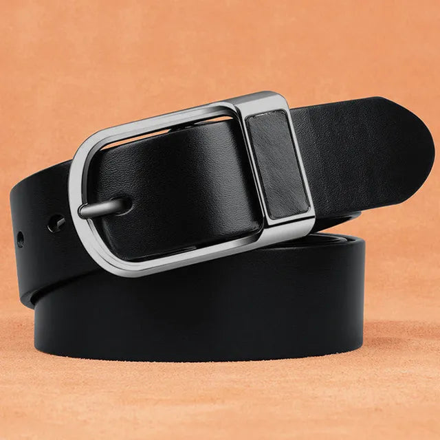 bags : Heren D-Gesp Leren Riem - Goud Zwart in Zilver Zwart van Pantino