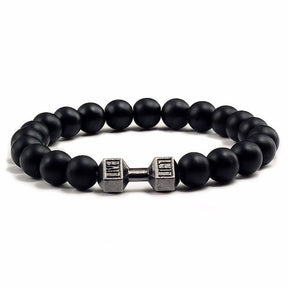 Bracelet : Armband Berijpt Goud - Elegante Dumbbell in Berijpt Zwart van Pantino