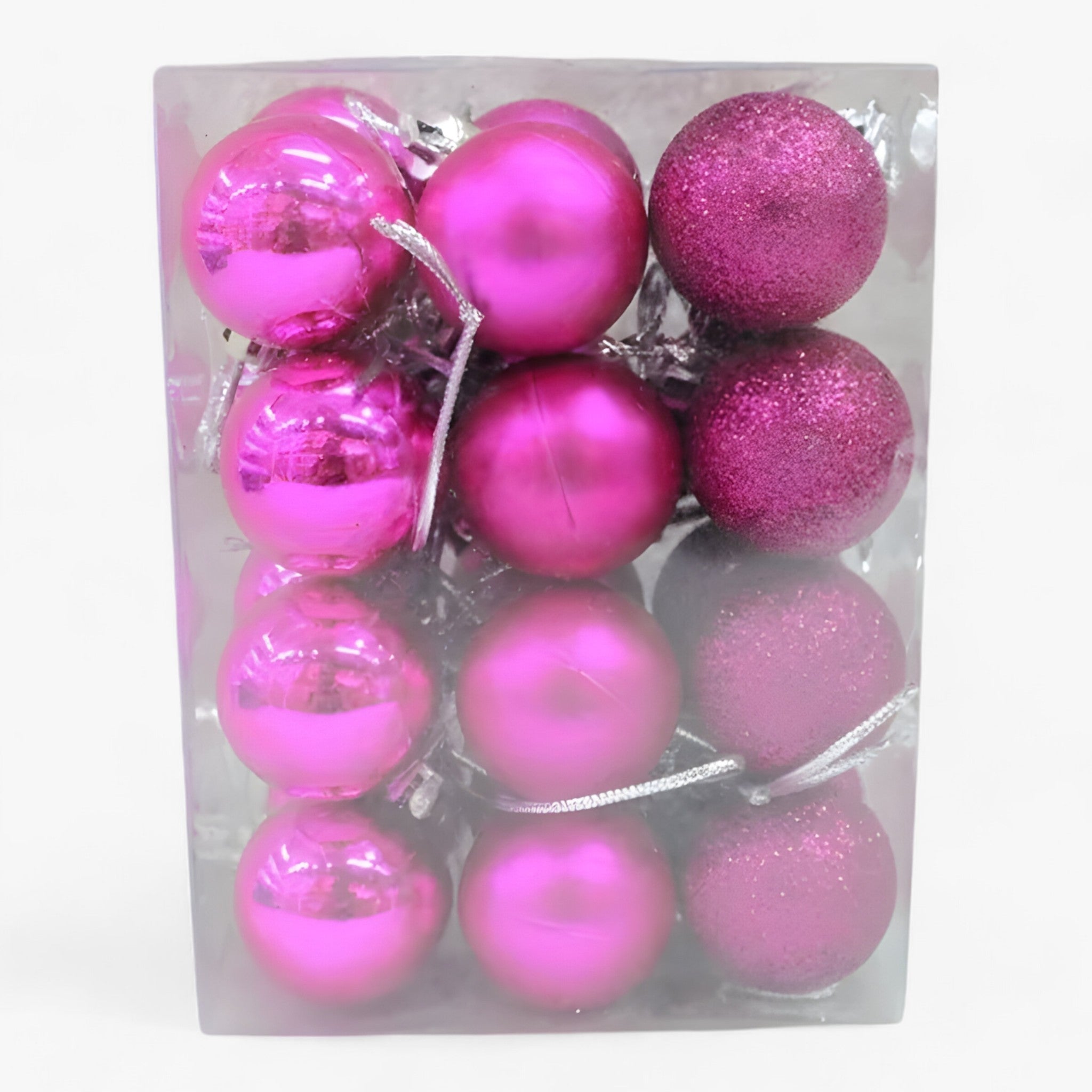 home & garden : Set van 24 Plastic Bollen - Gouden, Rode en Roze Decoraties in Violet van Pantino