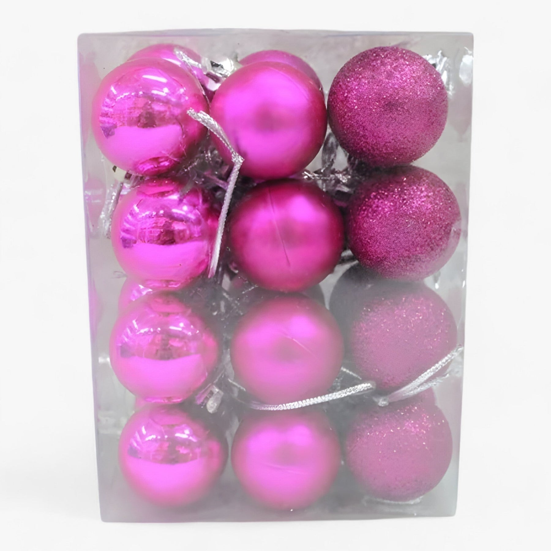 home & garden : Set van 24 Plastic Bollen - Gouden, Rode en Roze Decoraties in Violet van Pantino