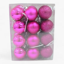 home & garden : Set van 24 Plastic Bollen - Gouden, Rode en Roze Decoraties in Violet van Pantino