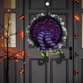 home & garden : Halloween-Krans - Leuk Hangend Decor voor een Griezelig Welkom - Paars in van Pantino