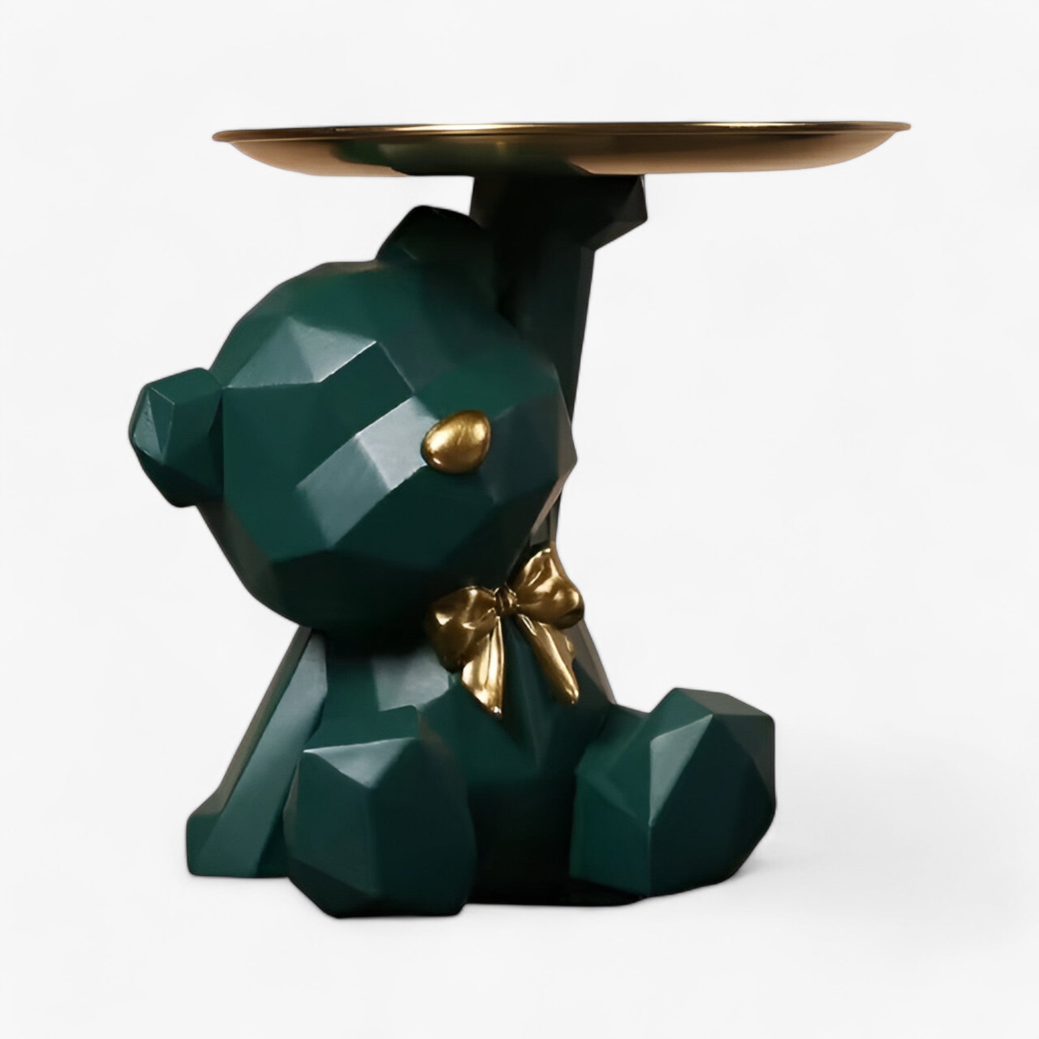 Key Holder : Geometrische Beer Sleutelhouder van Resin - Decoratief Design in Donkergroen van Pantino