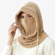 Winter Hat : Winter Hoed 3-in-1 - Bescherming & Comfort - Roze met Capuchon in khaki Één maat van Pantino