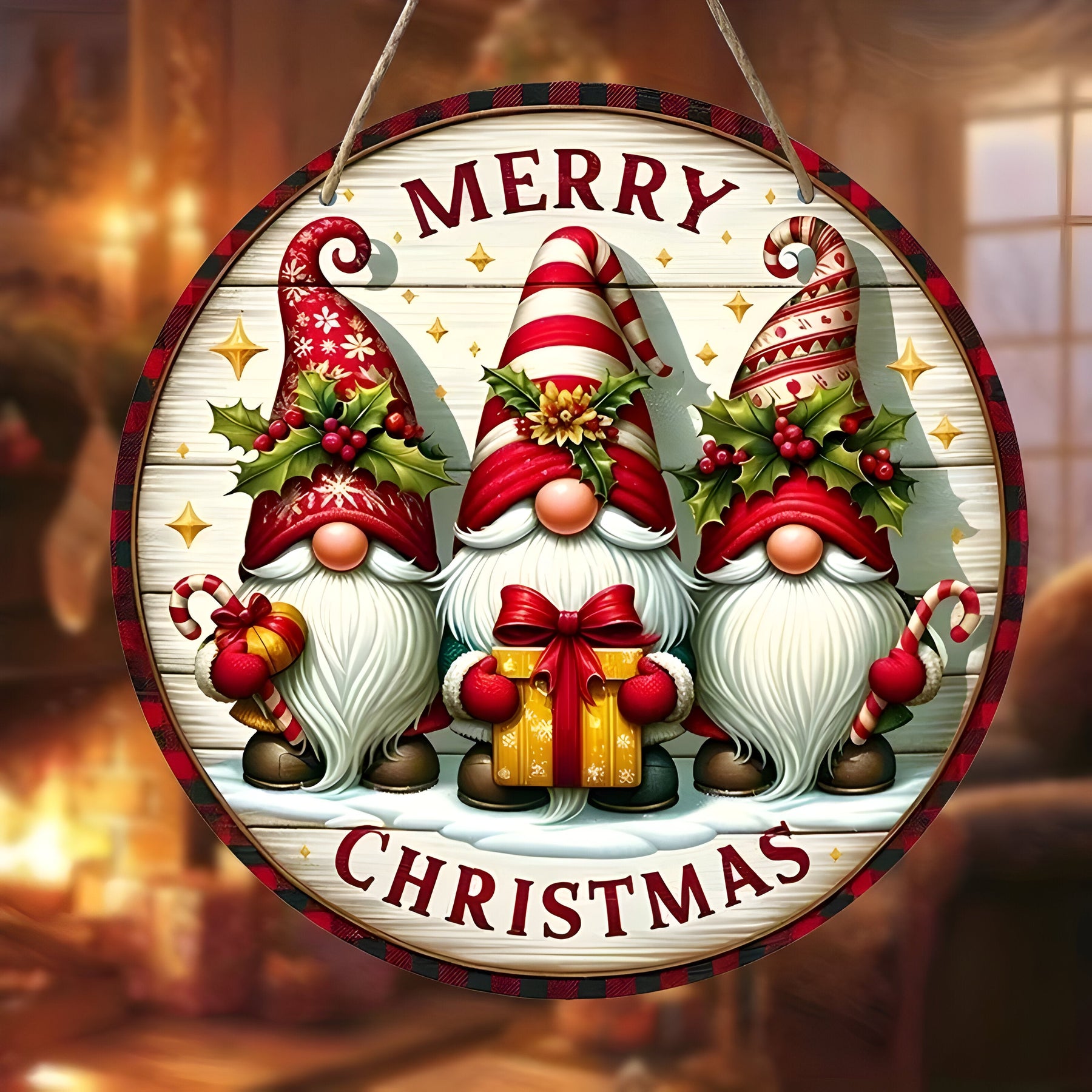 home & garden : Feestdecoratie van Emily - Houten Kerstgnom Paneel - Voeg een Fantasievolle Touch Toe in van Pantino
