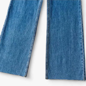 Pants : Broek met Wijde Pijpen - Eenvoudig en Elegant - Donkerblauw in van Pantino