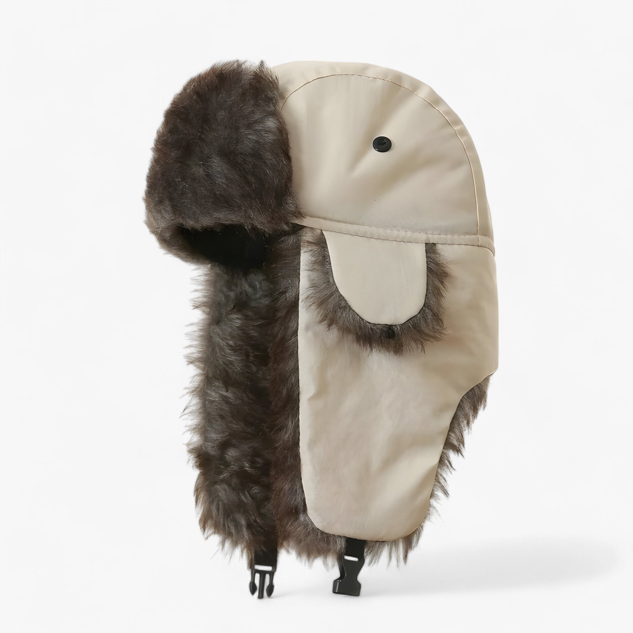 Hat : Hoed Beige - Warme Russische Winterhoed - Beschermt Tegen Kou & Wind in Beige Één maat van Pantino
