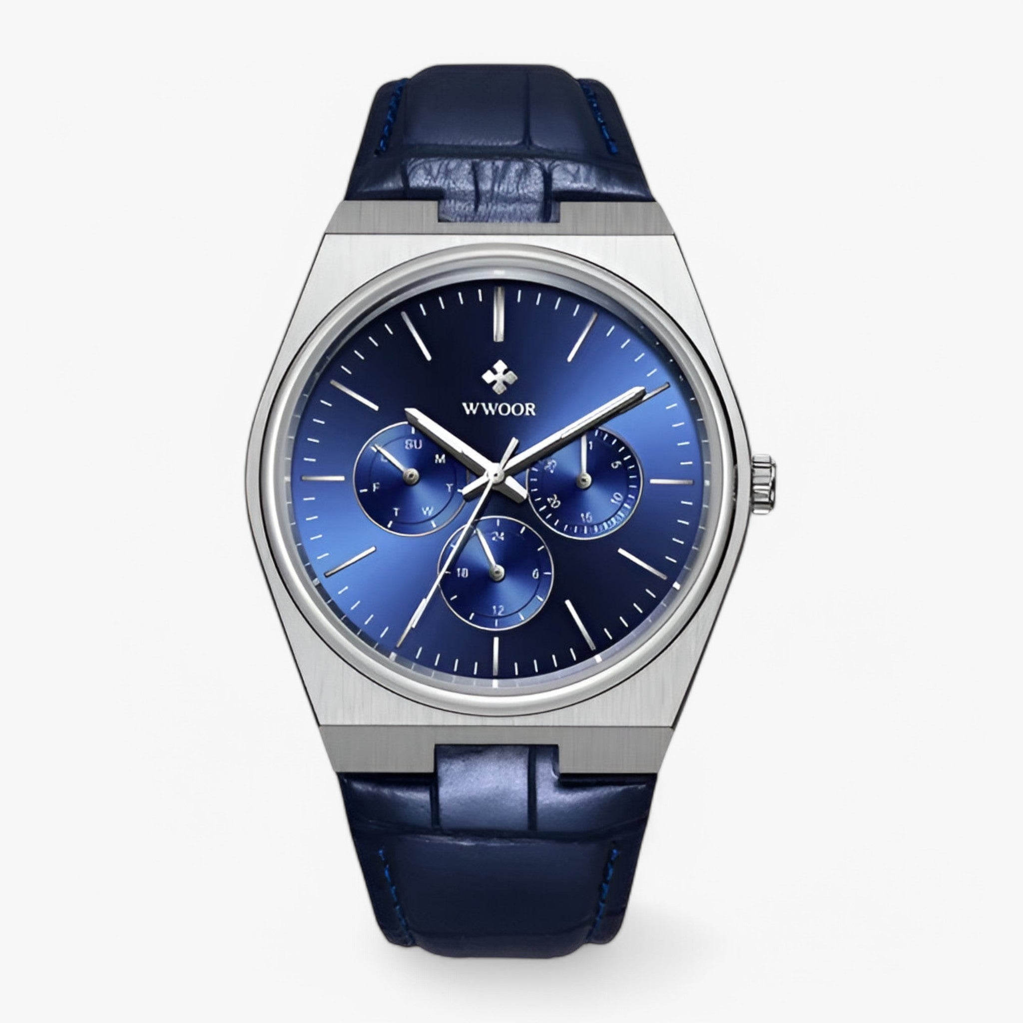 watches : Quartz Horloge van Staal met Saffierglas Heren - Zilver Blauw in zilver blauw van Pantino