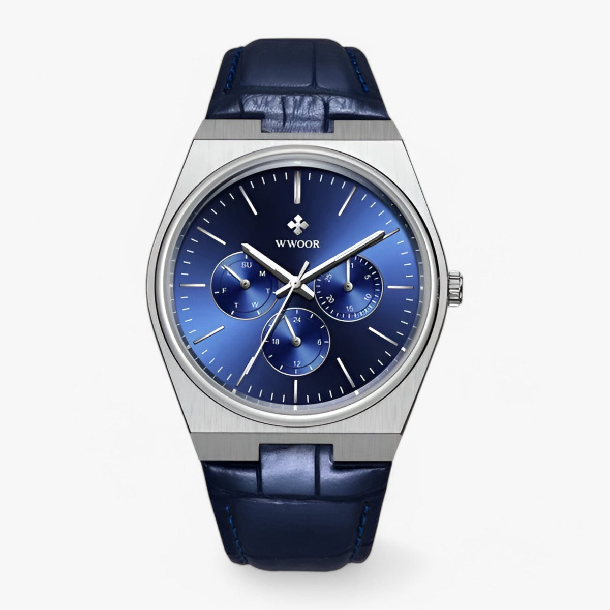 watches : Quartz Horloge van Staal met Saffierglas Heren - Zilver Blauw in zilver blauw van Pantino