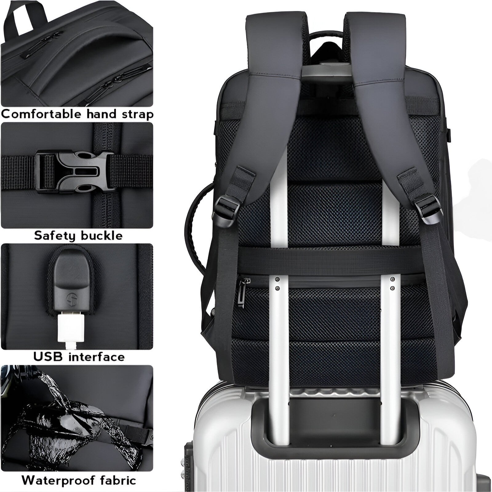 bags : Reisrugzak met USB Heren - Expande Zwart in van Pantino