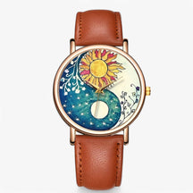 Watches : Modieus horloge van echt leer met origineel design en waterbestendig in Lichtbruin van Pantinoshop