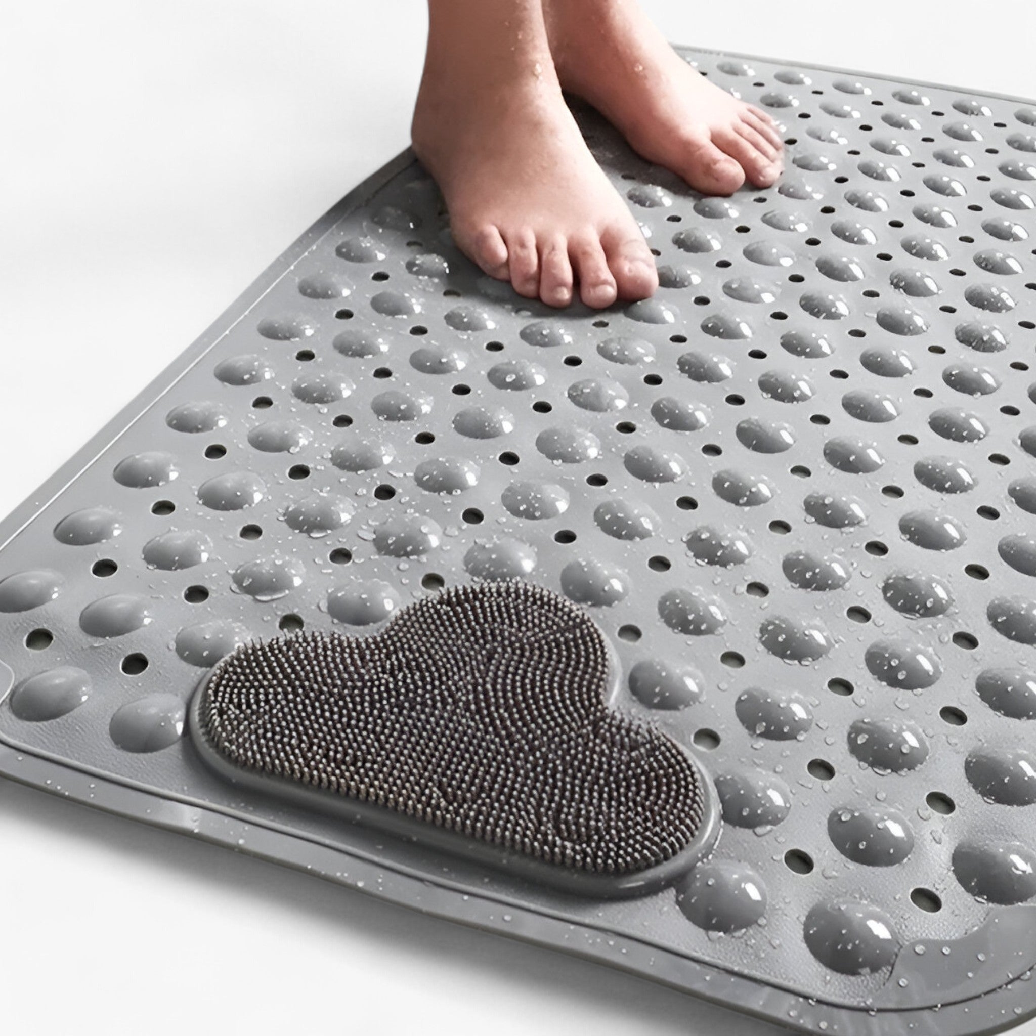 home & garden : SafeStep - Rechthoekige Badmat - Zachte en Veilige Douche-Ervaring in Donker grijs van Pantino