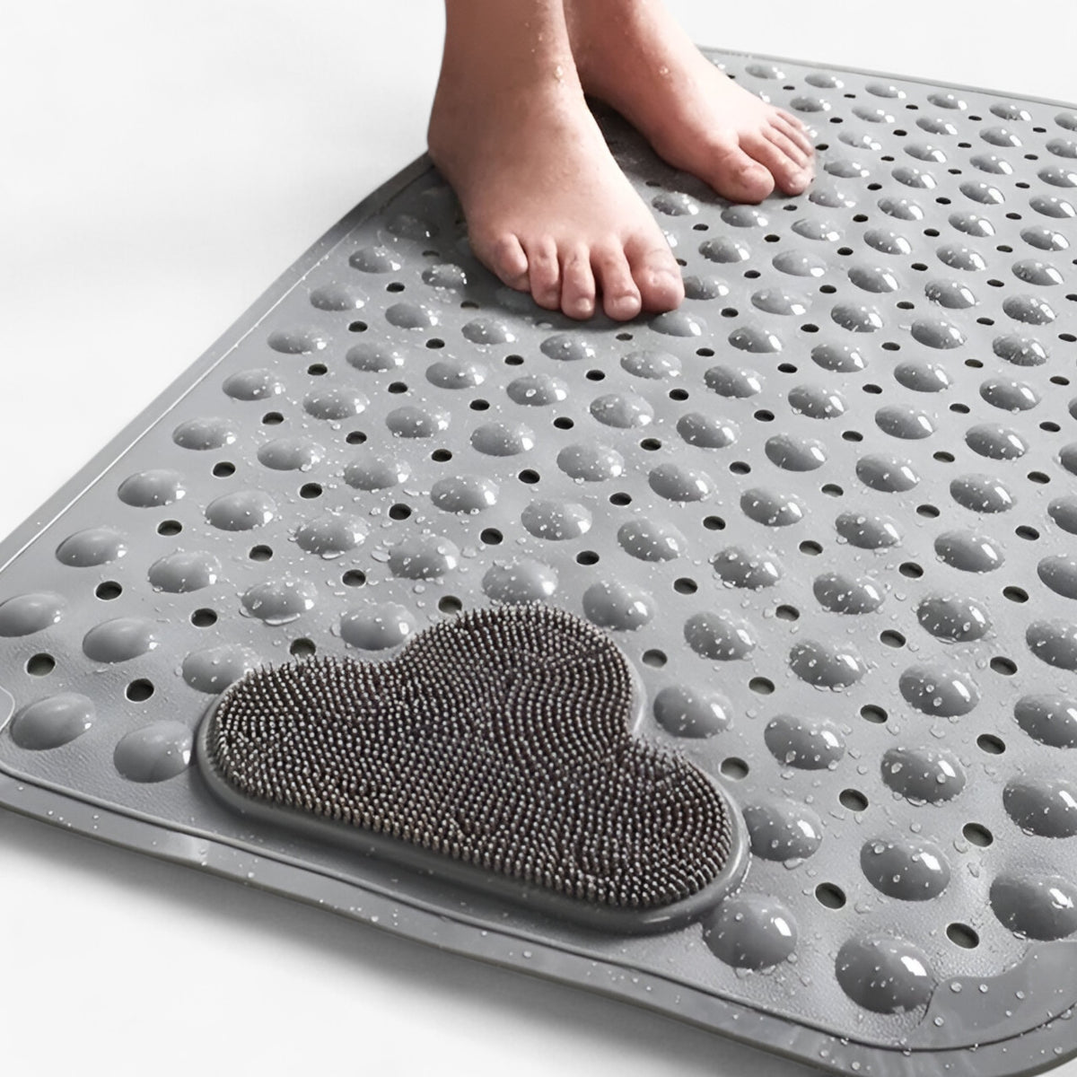 home & garden : SafeStep - Rechthoekige Badmat - Zachte en Veilige Douche-Ervaring in Donker grijs van Pantino
