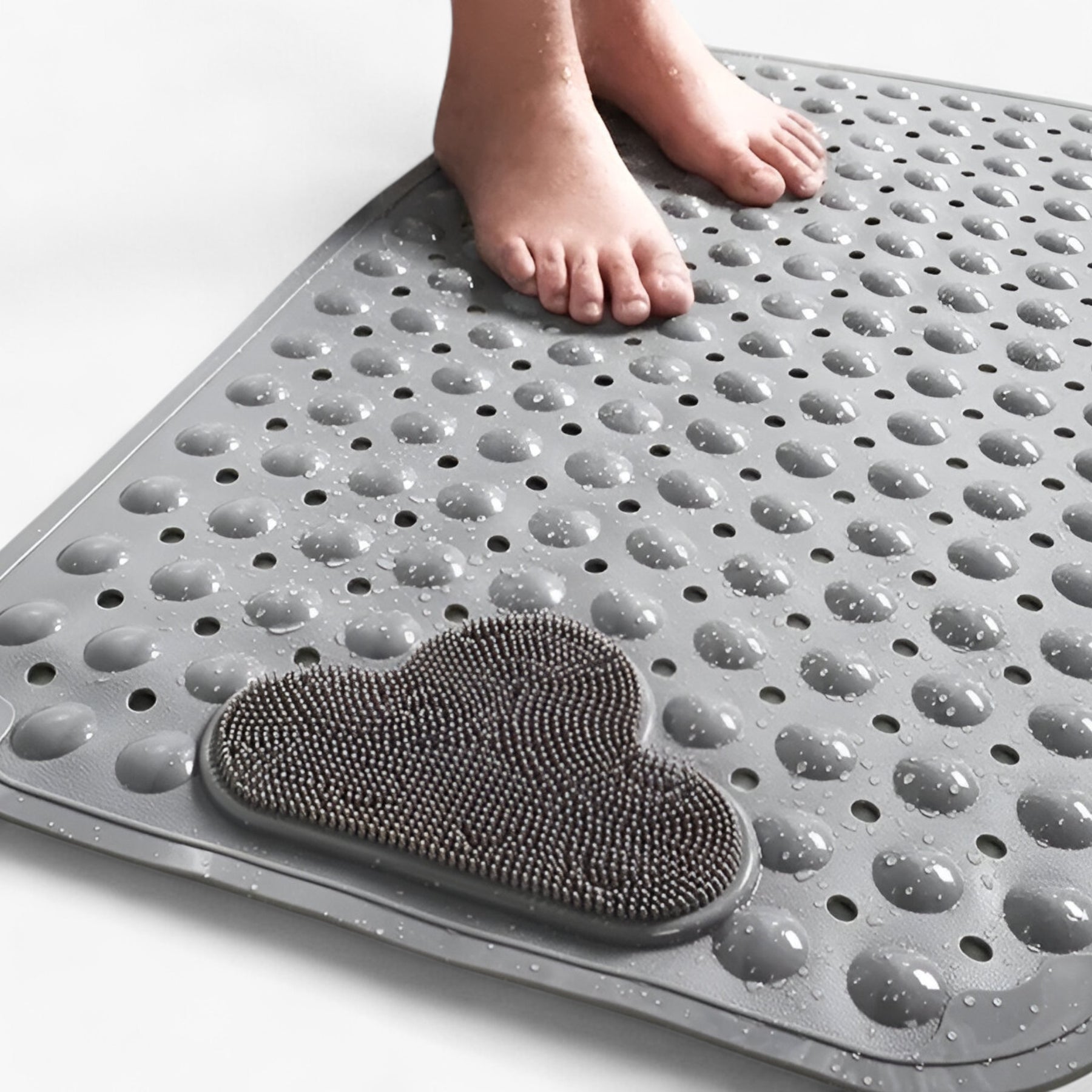 home & garden : SafeStep - Rechthoekige Badmat - Zachte en Veilige Douche-Ervaring in Donker grijs van Pantino