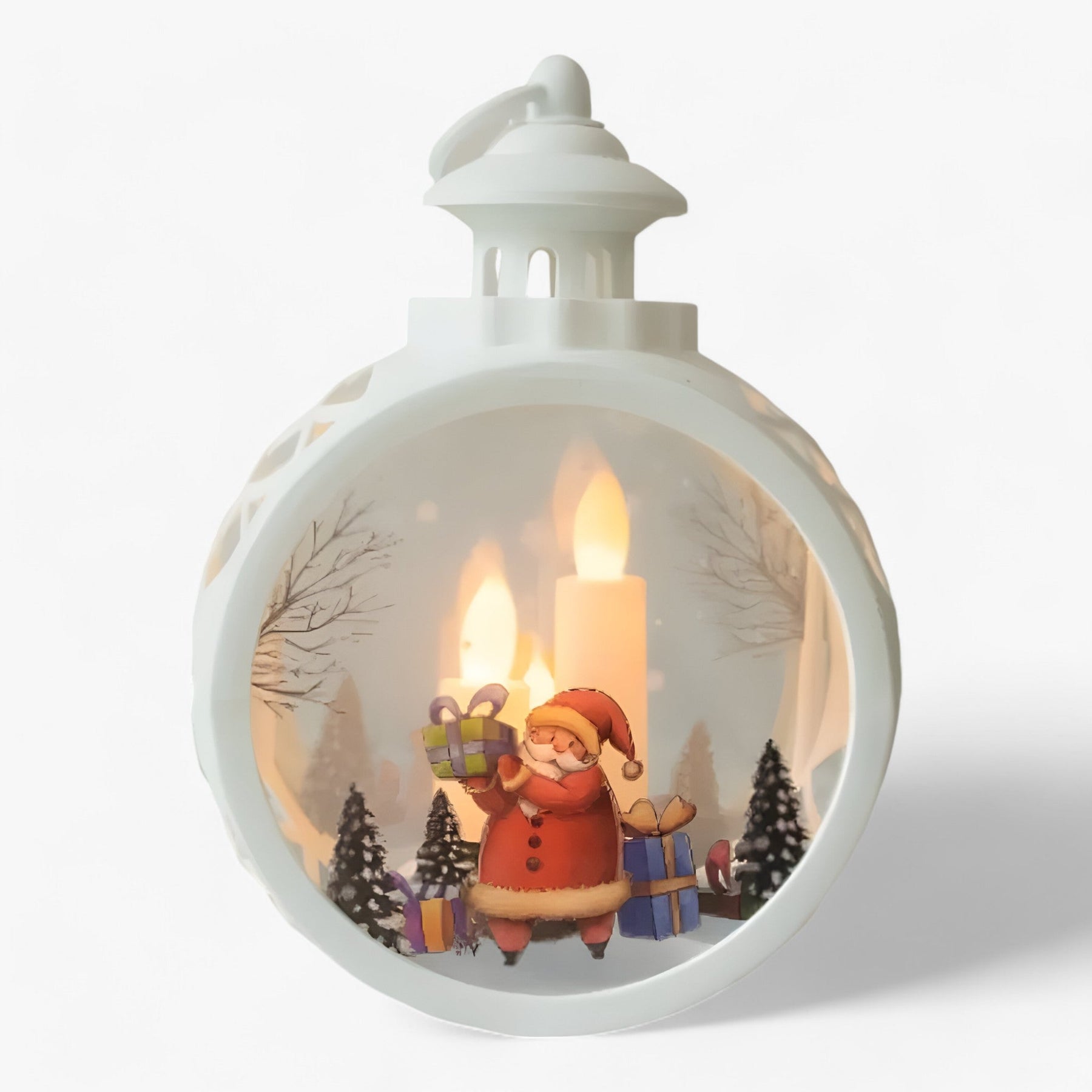 outdoor equipment : Kerstman Sneeuwpop Lamp - LED Lantaarn met Vlam Simulatie voor Buitendecoratie in 5 S 8.5x12cm van Pantino
