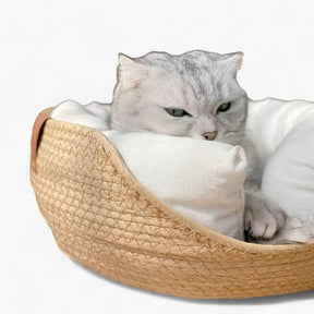 Pets & Supplies : Ecologisch Huisdierenbed van Handgevlochten Bamboe voor Honden en Katten, Natuurlijk en Duurzaam in van Pantinoshop
