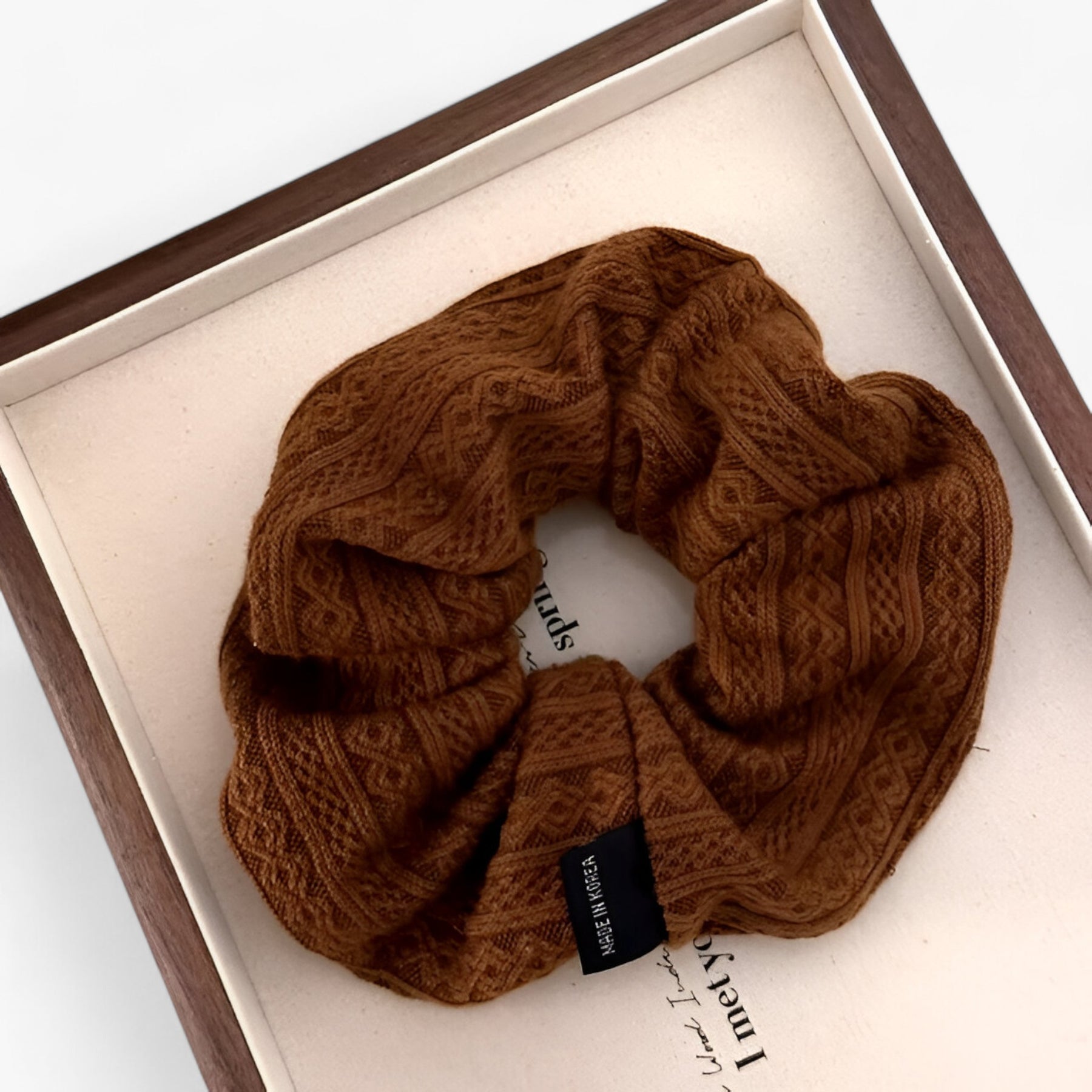 Scrunchie : Gebreide Wollen Scrunchie Dames - Zwart in van Pantino