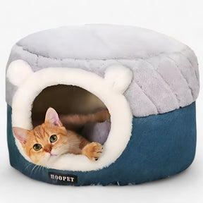 pets : Hoepel Kattenbed - Warm, Zacht en Knus Nest - Blauw1 in van Pantino