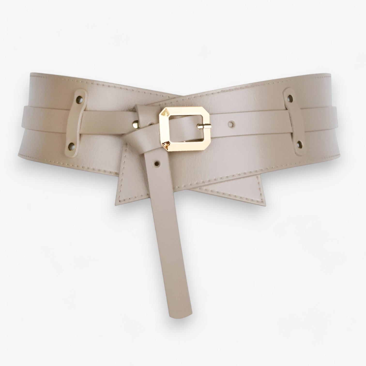 Belt : Zwarte Echt Leren Dames Taille Gordel - Stijlvolle & Multifunctionele Riem in Abrikoos van Pantino