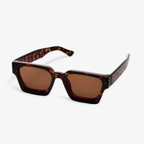 Sunglasses : Zonnebril unisex geel vierkant - Trendy UV400 bescherming voor dames en heren in 2-bruin van Pantino
