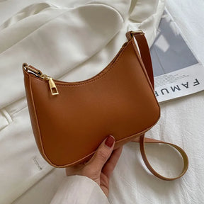 bags : Sara Leather Underarm Bag - Khaki in Brown van Pantino