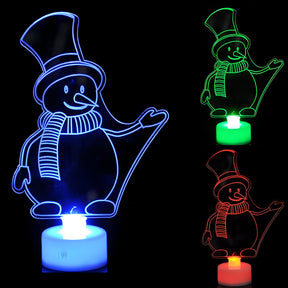 home & garden : Mini LED Nachtlampjes - Feestelijke Lampjes voor Kerstmis en Nieuwjaar in Sneeuwpop van Pantino