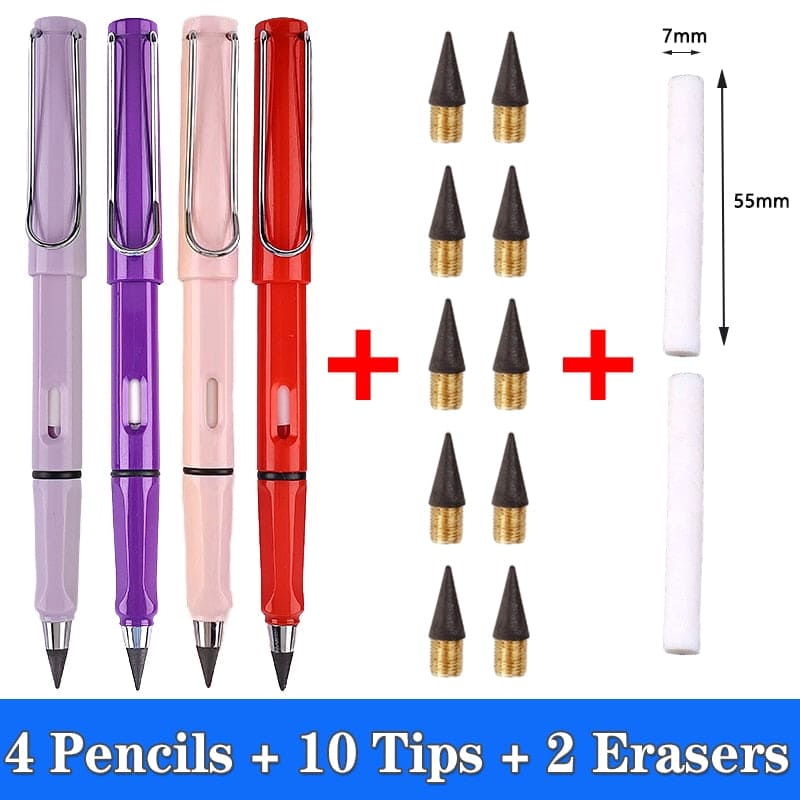Pencil : Eeuwig Potlood 5mm - Nooit Slijpen Altijd Scherp - Metaal in Set J van Pantino