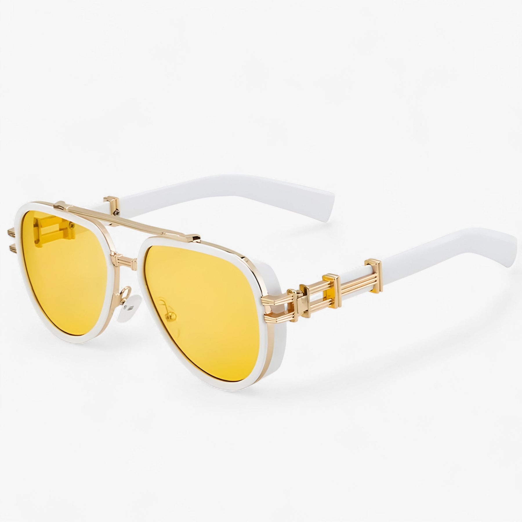 Sunglasses : Overdimensionale Steampunk Gepolariseerde Zonnebrillen - Helder Zwart in Witgoud van Pantino