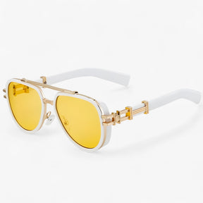 Sunglasses : Overdimensionale Steampunk Gepolariseerde Zonnebrillen - Helder Zwart in Witgoud van Pantino