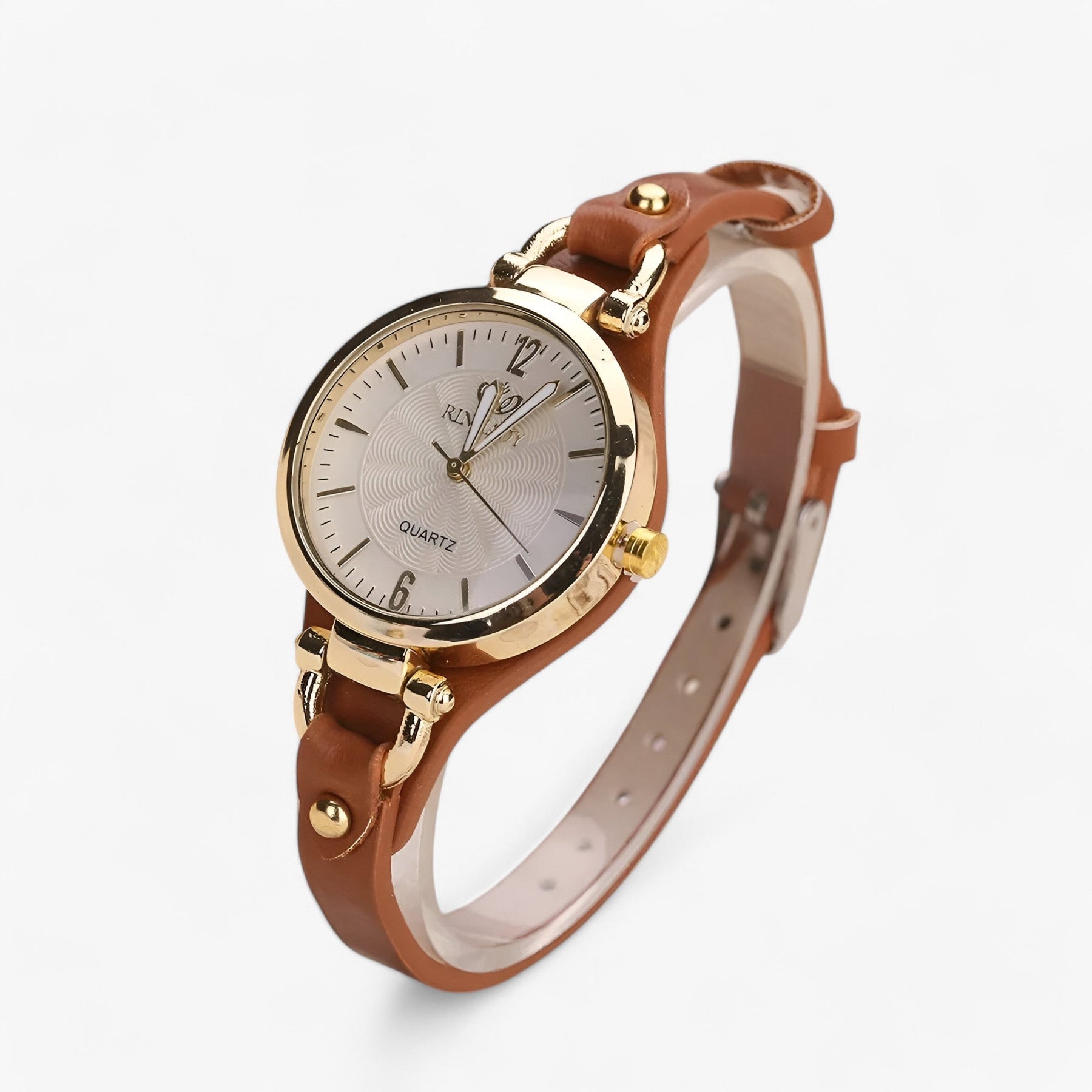 watches : Elegant en Slank PU Leren Armband - Groen in Bruin van Pantino
