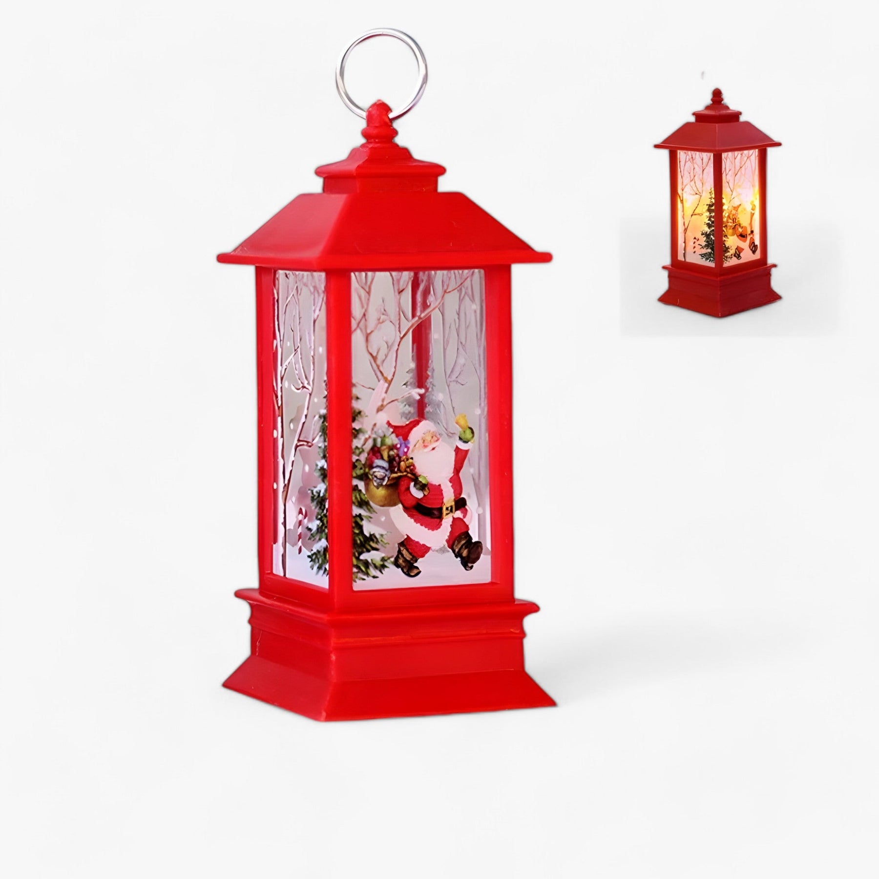 home & garden : Sneeuwman Kerstman Verlichte Lantaarn - Feestelijk Boomornament en Woondecoratie in F van Pantino