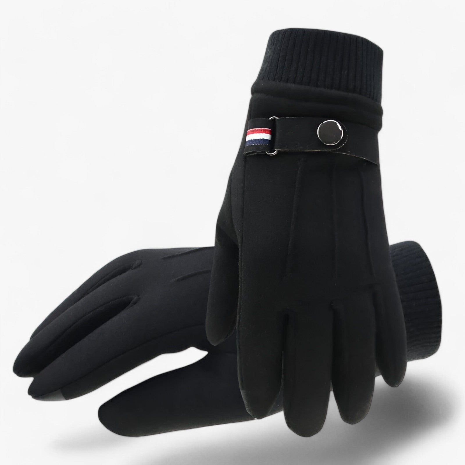 Winter Gloves : Handschoenen Grijs - Warme Suède Touchscreen Winterhandschoenen in Zwart Eén maat van Pantino