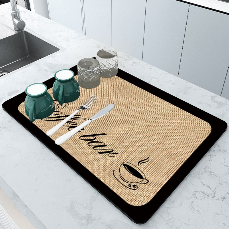 home & garden : Afdruip Mat - Super Absorberend, Antislip & Uniek Design - Donkergrijs in van Pantino