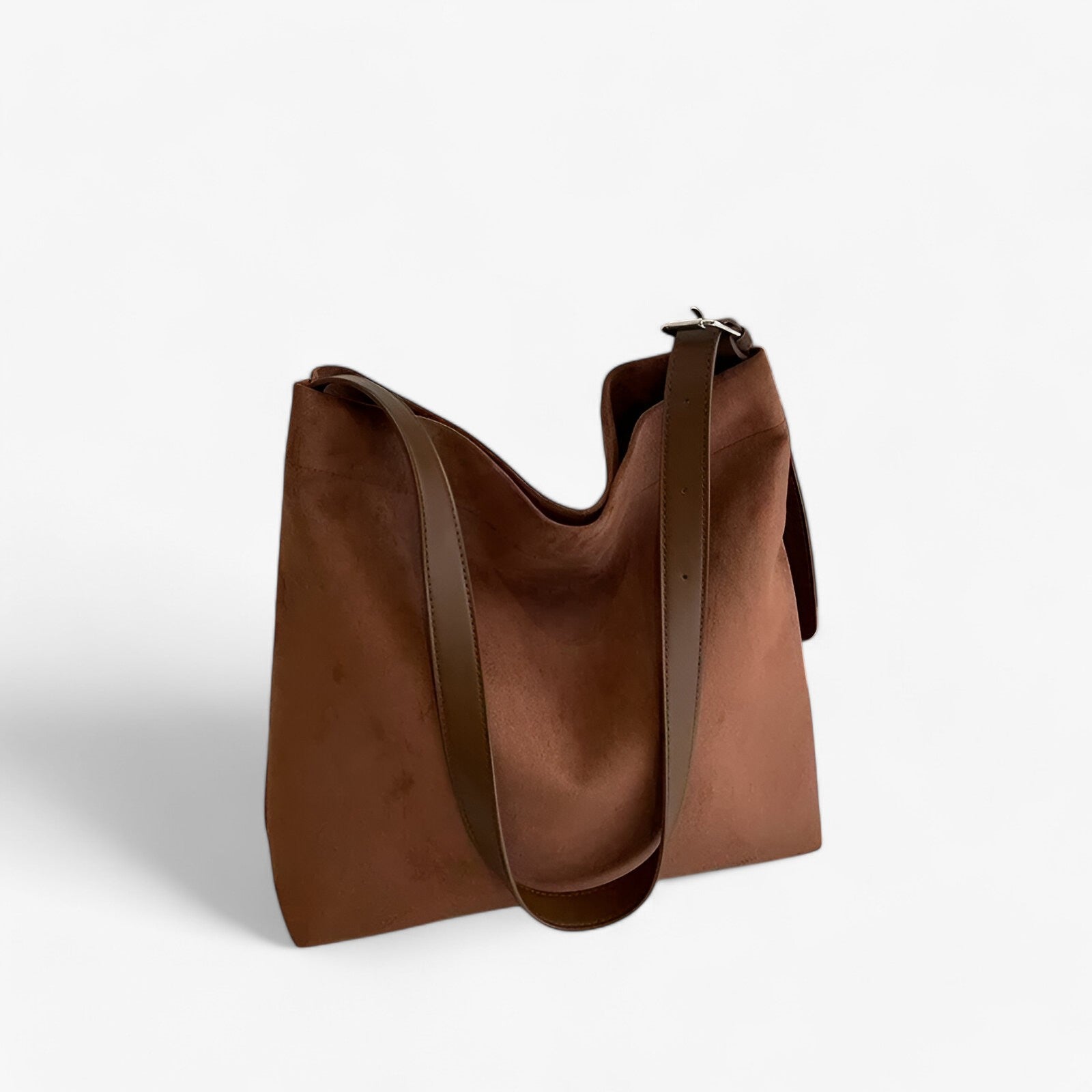 bags : Klassieke Handtassen van Suede Dames - Tijdloos Ontwerp en Comfort - Kastanjebruin in van Pantino