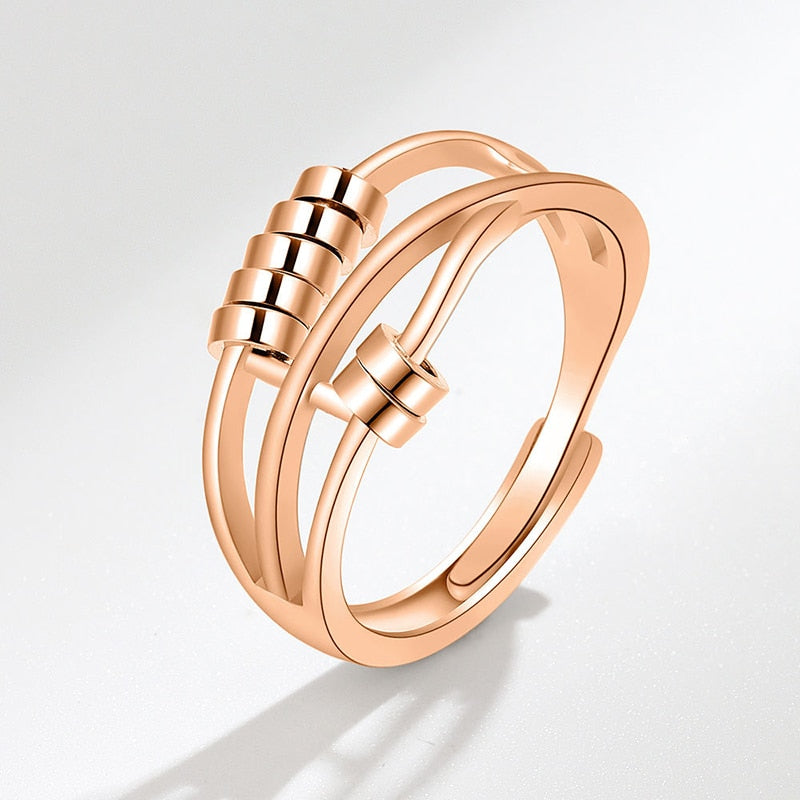 Ring : Fidget Ring - Zilver - Accessoire in Rose Goud van Pantino