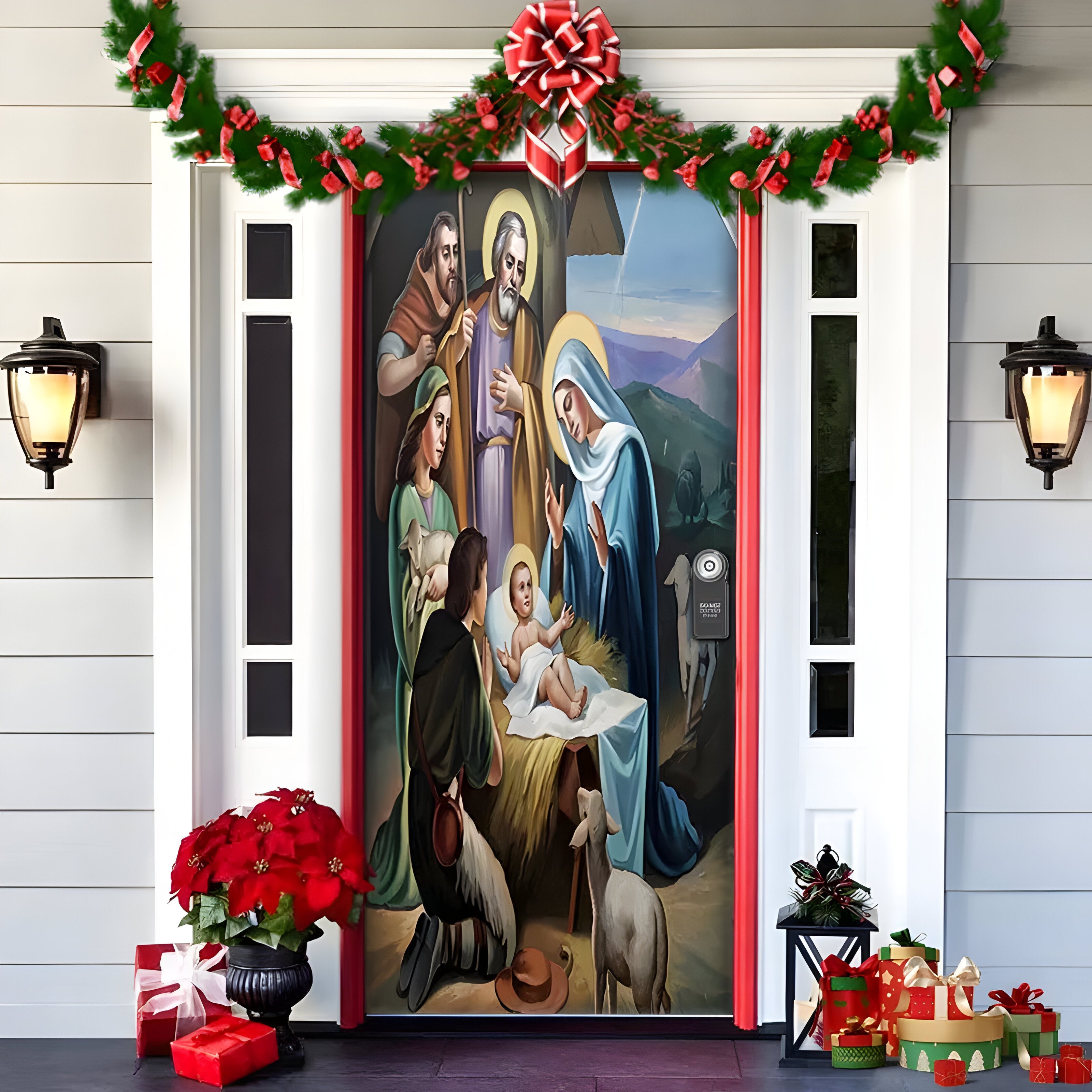 home & garden : HolidayCheer - Kerst Achtergrondbanner van Polyester - Creëer een Feestelijke Sfeer voor Uw Decoraties in Stijl-8 van Pantino